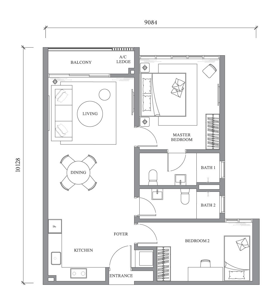 Type A3 indicative floor plan for River Park