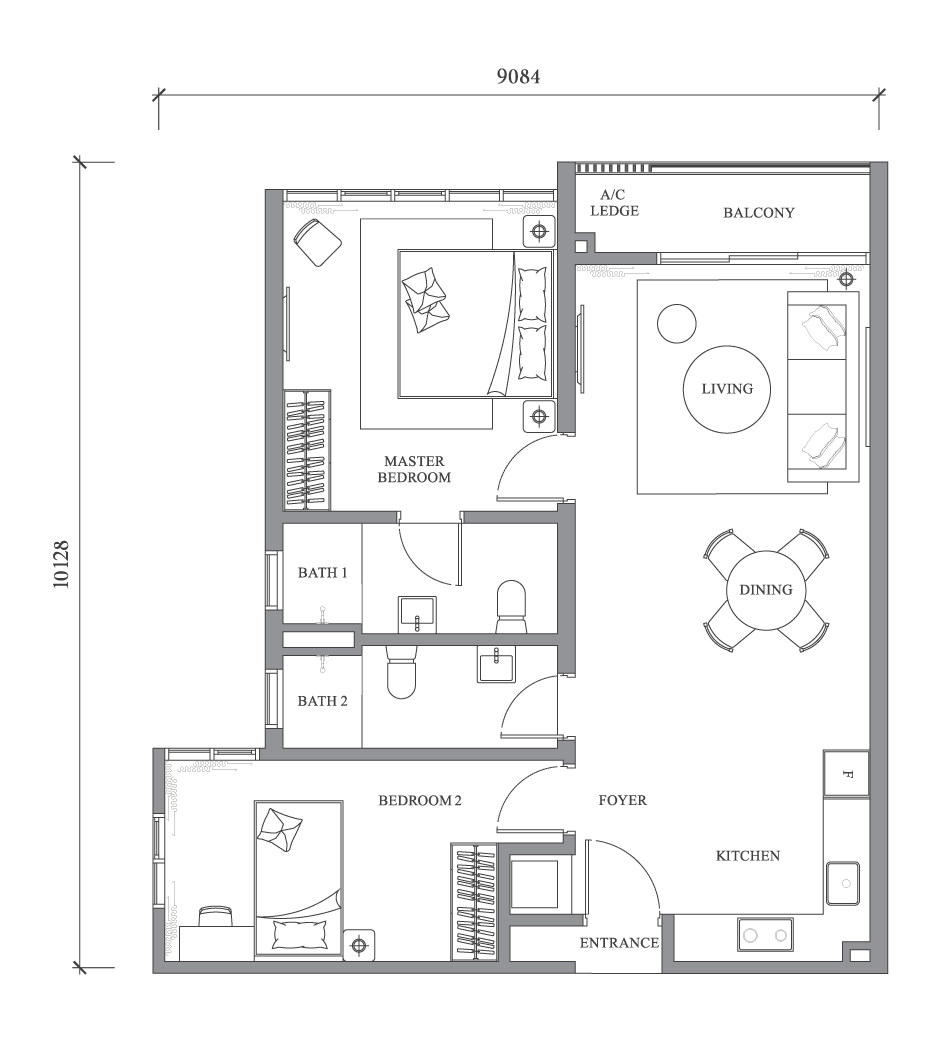 Type A4 indicative floor plan for River Park